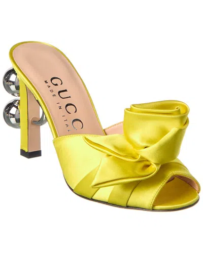 Gucci Satin Sandal In Yellow