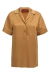 Gucci Monogram Satin Shirt Contrast Piping