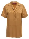 Gucci Women Viscose Blend Shirt With Allover Gg Logo