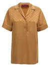 Gucci Women Viscose Blend Shirt With Allover Gg Logo