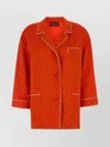 Gucci Satin Shirt With Contrast Piping And Pockets In Red