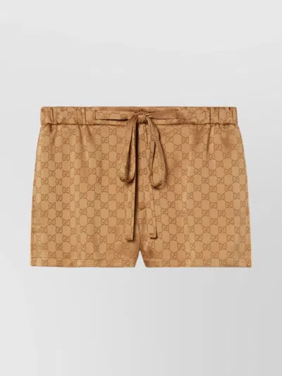 Gucci Satin Shorts Elastic Waist In Red