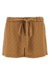 Gucci Satin Shorts Gg Bermuda And Short Brown In Brown
