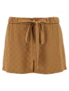 Gucci Satin Shorts Gg Bermuda And Short Brown In Multi