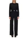 Gucci Jumpsuit Wool Belted Waist In Black