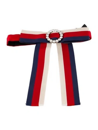 Pre-owned Gucci Satin Sylvie Web Accent Bandana In Red