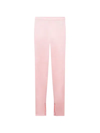 Gucci Satin-finish Slit-hem Trousers In Pink