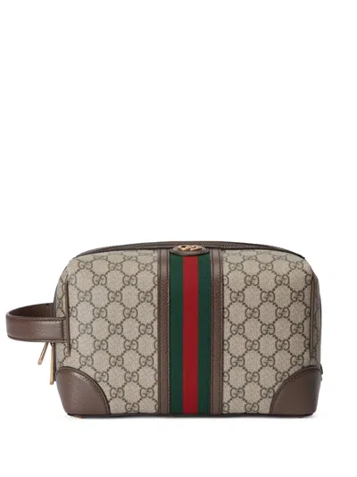 Gucci Savoy Canvas Wash Bag In 8745 Beige