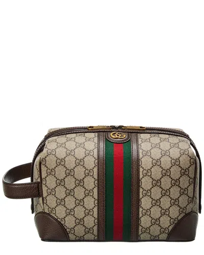 Gucci Savoy Gg Supreme Canvas & Leather Toiletry Case In Multi
