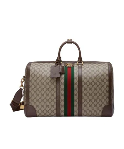 Gucci Savoy Large Duffle Bag In Gray