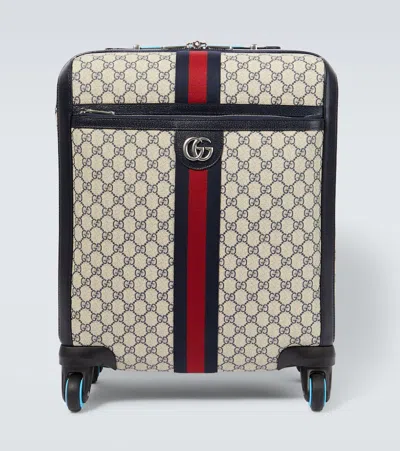 Gucci Savoy Small Gg Canvas Carry-on Suitcase In Brown