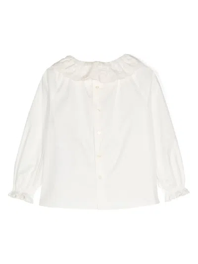 Gucci Babies' Scallop-detail Blouse In Nude