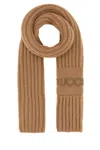 Gucci Wool Blend Scarf Rectangular Ribbed Knit In White