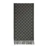 Gucci New Canvas Scarf Fringe Detailing In Blue