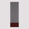 Gucci Gg Jacquard Scarf In Bordeaux Sky Blue