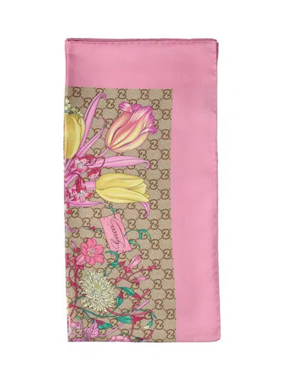 Gucci Scarf "flora" In Pink
