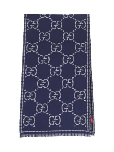 Gucci Scarf "gg" In Blue