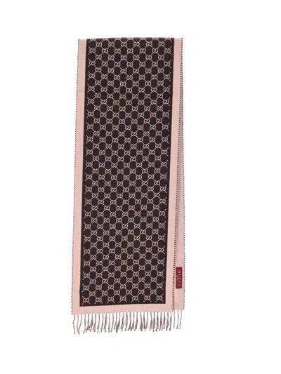 Gucci Scarf "gg Supreme" In Brown