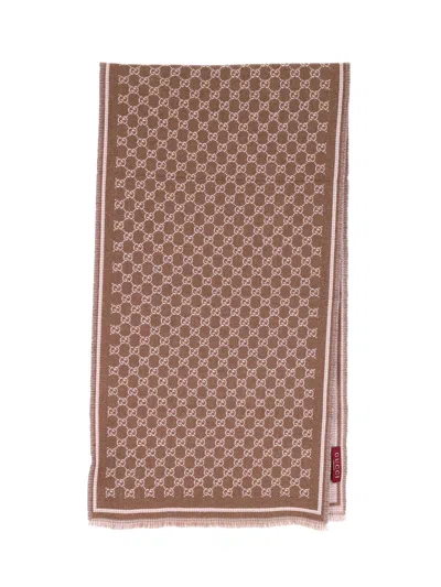 Gucci Scarf "gg Supreme" In Brown