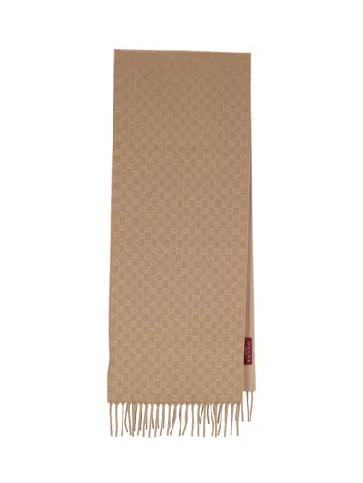 Gucci Scarf "gg Supreme" In Sand