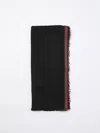 Gucci Web-stripe Frayed Scarf In Black