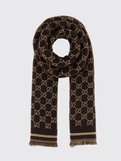 Gucci Gg Jacquard Wool Scarf 180 Cm X 47 Cm For Men In White