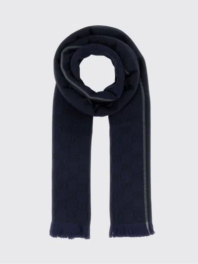 Gucci Wool Scarf 183 X 47 Cm For Men In Black