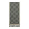Gucci Moon Jacquard Wool Reversible Scarf In Neutral