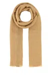 Gucci Sciarpa In Misto Seta Cammello Uomo