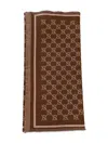 Gucci Fringed Scarf With Stylish Edges In Brown