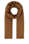 Gucci Women Caramel Wool Blend Scarf In Brown