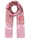 Gucci Women Printed Silk Foulard In Pink