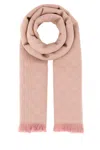 Gucci Embroidered Wool Scarf In Pink