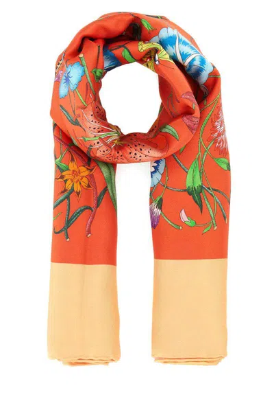 Gucci Multicolor Printed Foulard Scarf