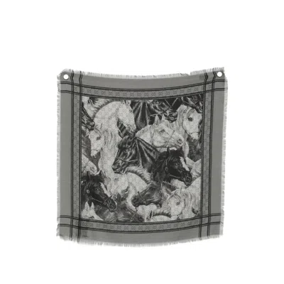 Gucci Gg Supreme Horse-print Scarf In Multi