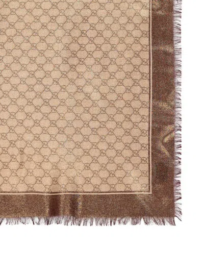 Gucci Scarves In Sand/light Brown