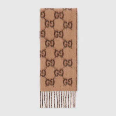 Gucci Gg Alpaca Wool Scarf In Multi