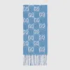 Gucci Gg Alpaca Wool Blend Scarf In Blue