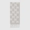 Gucci Gg Alpaca Wool Blend Scarf In Gray