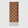 Gucci Gg Cashmere Scarf In Brown