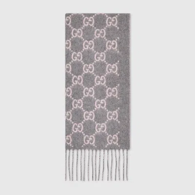 Gucci Fringe Detail Scarf Collection New Canvy In Gray
