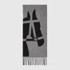 Gucci Wool Scarf With Jacquard Motif In Gray