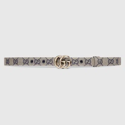 Gucci Gg Marmont Thin Belt In Beige