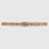 Gucci Gg Marmont Thin Belt In Beige