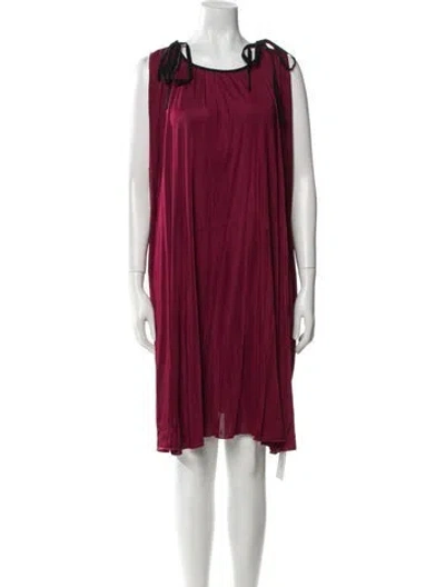Pre-owned Gucci Scoop Neck Mini Dress In Burgundy