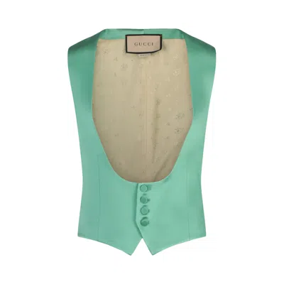 Pre-owned Gucci Scoopneck Tailored Vest 'green' | Men's Size 50