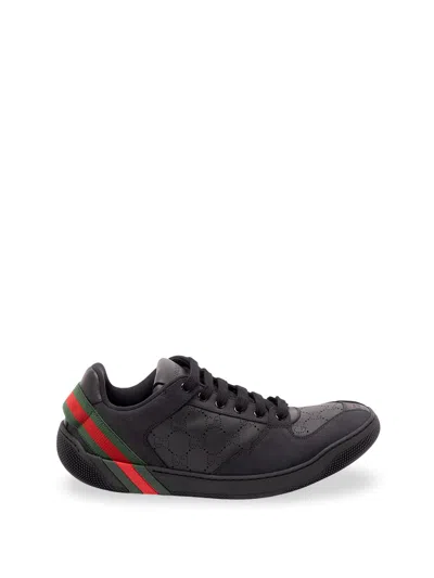 Gucci Leather Low-top Sneakers In Black