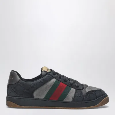Gucci Screener Black Sneaker In Gray