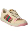 Gucci Women Screener Sneakers With Web Motif In White
