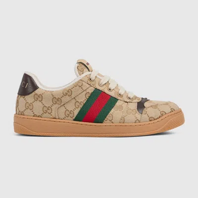 Gucci Screener Damensneaker Mit Distressed-effekt In Sand